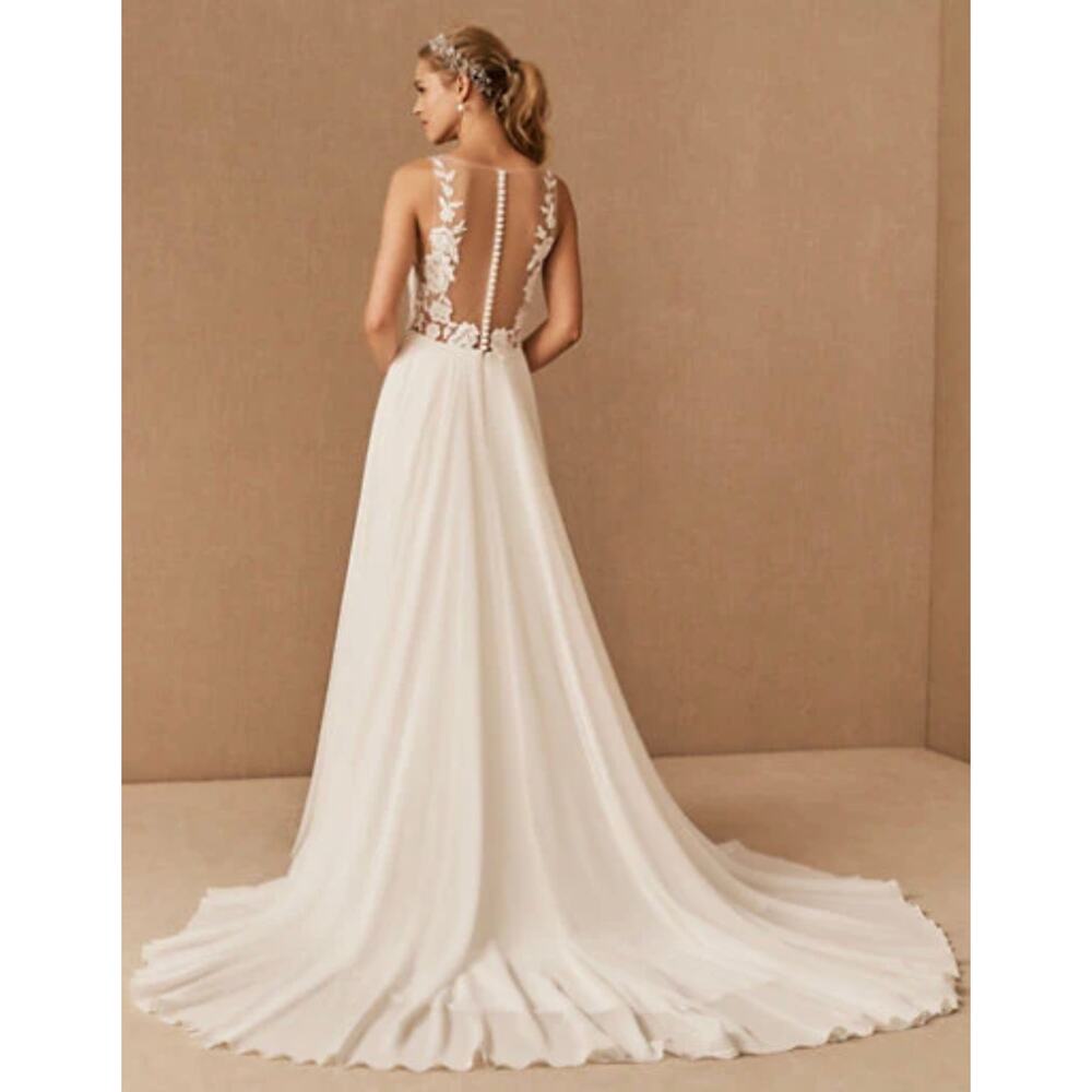 Jenny by Jenny Yoo Elinor Bridal Gown Floral Lace V Neck Wedding Dress NWOT 4 - Picture 2 of 10